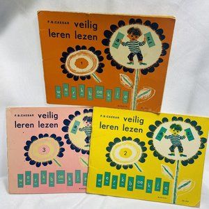 Dutch Language Children’s Safe Learn To Read Vintage Lot 1 2 3 Books F.B. Ceaser